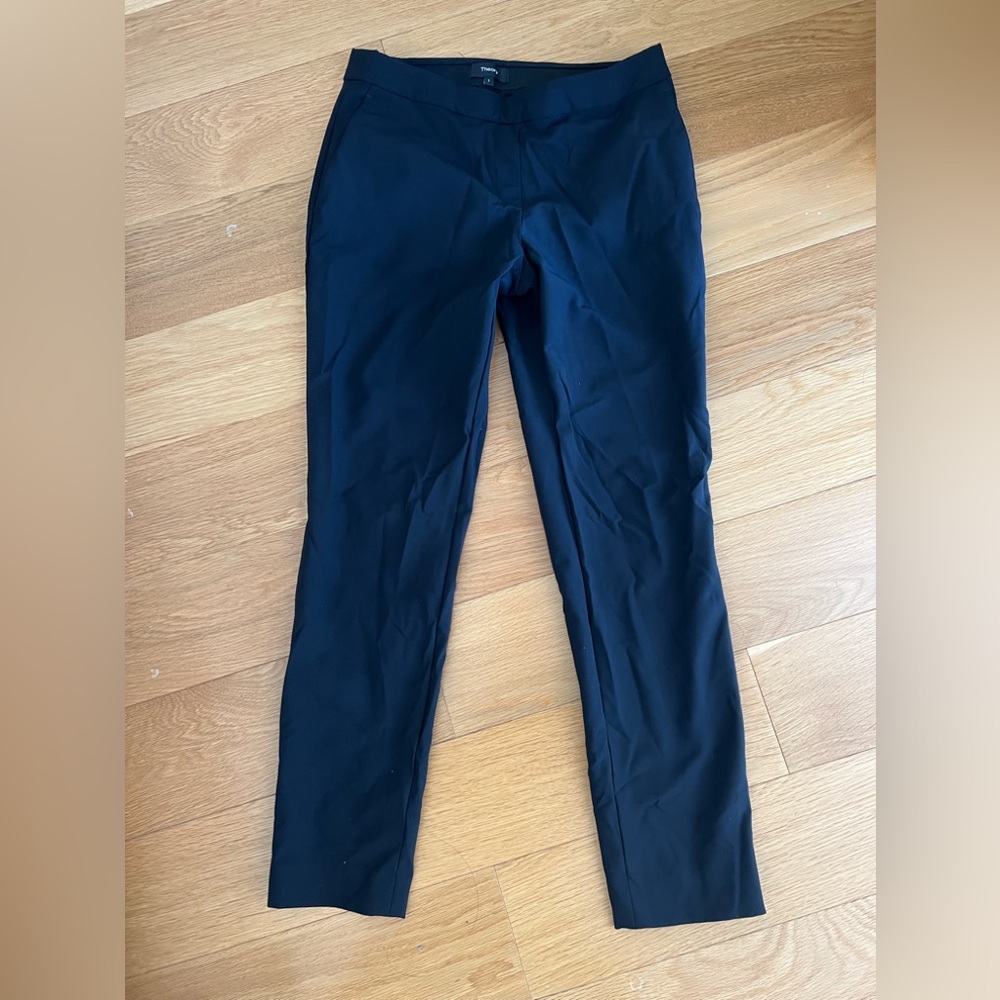 Theory black straight leg pants